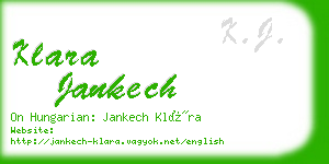 klara jankech business card